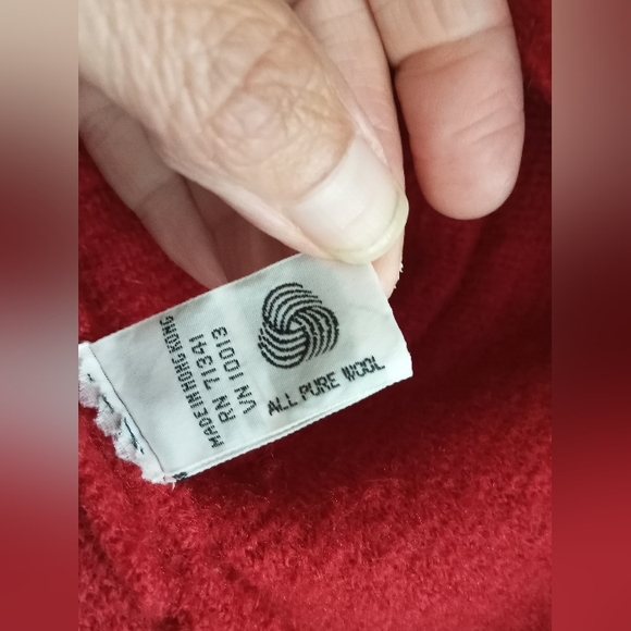 LL Bean Red Wool Hooded Coat Size L - Picture 6 of 7